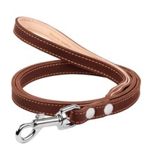 Повідок для собак Collar подвійний з прошивкою Ш 25 мм Д 122 см коричневий (04826)