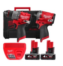 Набір електроіструментів Milwaukee M12FPP2H2-402X, M12FPD2, M12 2x4Ah, HD кейс (4933492512)