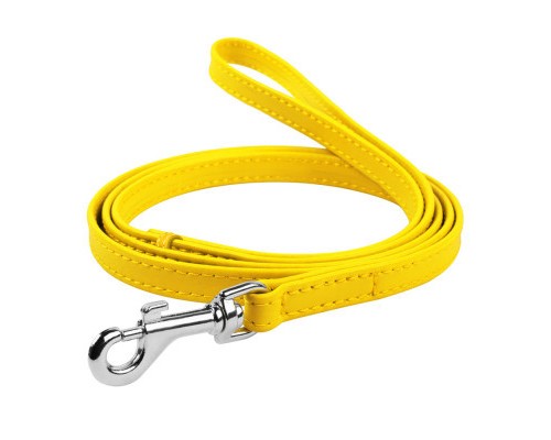 Повідок для собак WAUDOG Glamour шкіряний XS жовтий (33728)