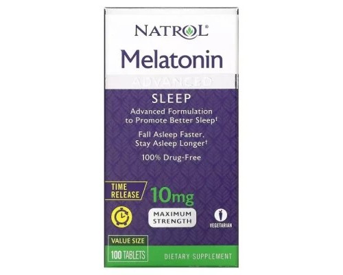 Амінокислота Natrol Мелатонін із уповільненим вивільненням, 10 мг, Melatonin, Time (NTL-07279) 
