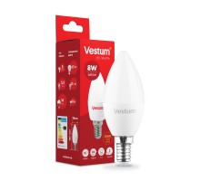 Лампочка Vestum С37 8W 3000K 220V E14 (1-VS-1312)