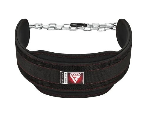 Обважнювач RDX Пояс з ланцюгом T7 Pro Dipping Belt 2 Layer неопреновий Black (WDB-T7B)