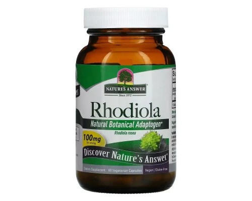 Трави Nature's Answer Родіола, 100 мг, Rhodiola, 60 вегетаріанських капсул (NTA-16426)
