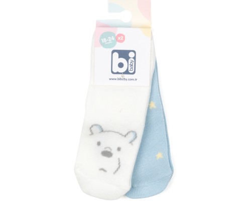 Шкарпетки дитячі Bibaby набір з ведмедиком (68343-18-cream)