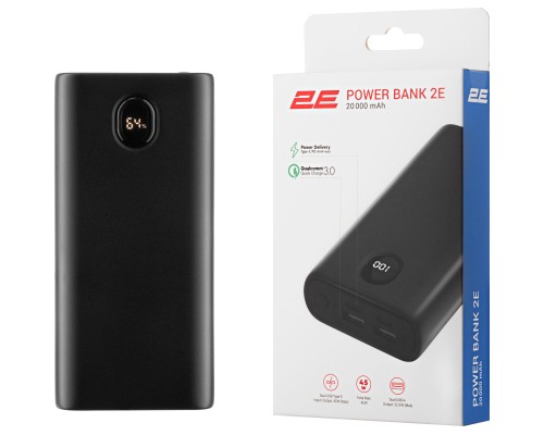 Батарея універсальна 2E 20000mAh PD QC 45W (2E-PB2011-BLACK) 