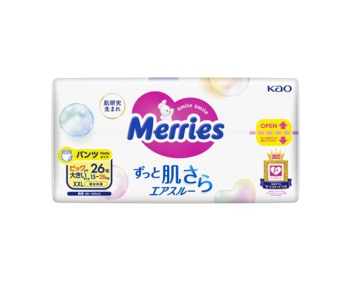 Підгузки Merries Трусики Super Jumbo XXL (15-28 кг) 26 шт. (4901301425898)