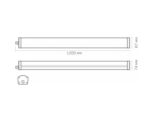 Світильник Videx IP65 лінійний 48W 1.2М 4000K (VLE-BNW-48124)