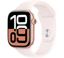 Смарт-годинник Apple Watch Series 10 GPS 46mm Rose Gold Aluminium Case with Light Blush Sport Band - S/M (MWWT3QH/A)