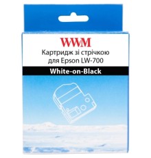 Стрічка для принтера етикеток WWM для Epson LW-700 24mm х 8m White-on-Black (WWM-SD24K)