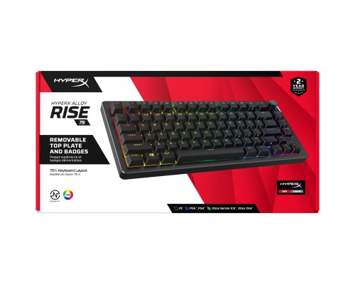 Клавіатура HyperX Alloy Rise 75 PBT HX Red USB UA Black (7G7A4AA)