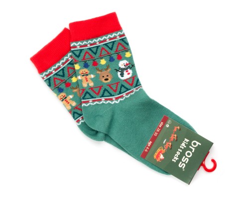 Шкарпетки дитячі Bross новорічні (10969-6-8-green)