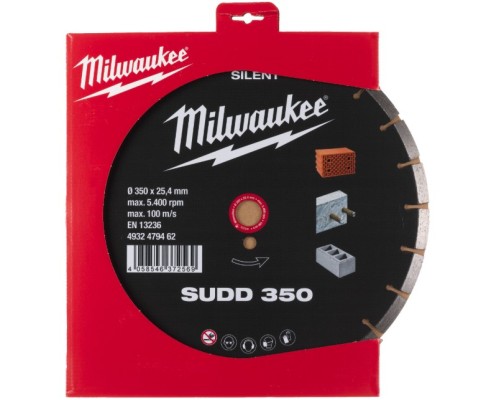 Круг відрізний Milwaukee алмазний SUDD 350 (4932479462)