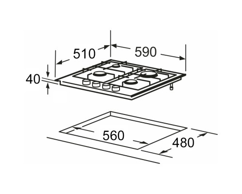 Варочна поверхня Interline HGS 763 FGT XM FLAME