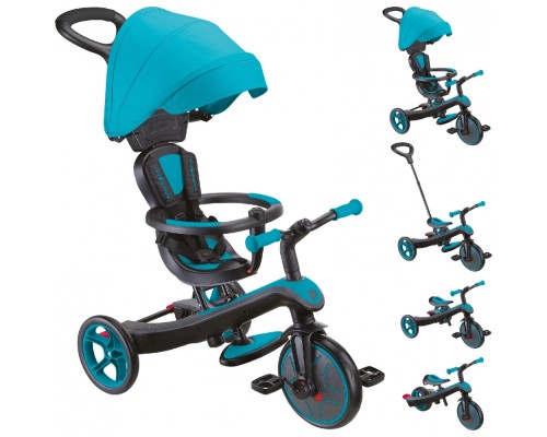 Дитячий велосипед Globber Explorer Trike 4 в 1, бірюзовий (634-105)