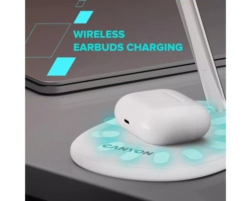 Зарядний пристрій Canyon wireless charger WCS-205 15W Qi2 2in1 w/o adapter Black (CNS-WCS205BW/A)