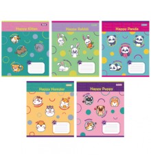 Зошит 1 вересня Happy Puppy А5 12 аркушів коса лінія (766930)