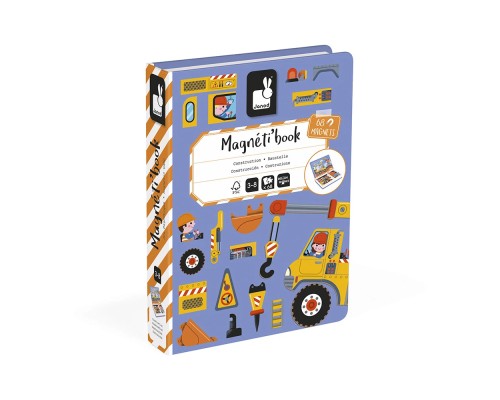 Розвиваюча іграшка Janod Магнітна книга Будівництво 70 елементів (J02526)
