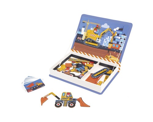 Розвиваюча іграшка Janod Магнітна книга Будівництво 70 елементів (J02526)