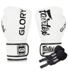 Боксерські рукавички Fairtex BGVG1 White 10 унцій (бинти в комплекті) (BGVG1_10oz_White)