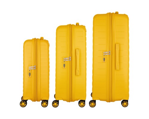 Набір валіз 2E Aero (L+M+S), бурштиново-жовті (2E-SPP-AERO-SET3-AY)