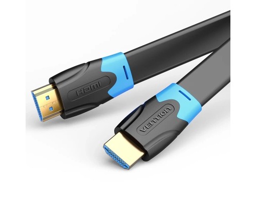 Кабель мультимедійний Flat HDMI Cable 1M Black VENTION (AAKBF)