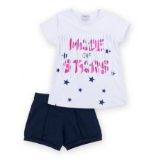 Набір дитячого одягу Breeze футболка із зірочками з шортами (9036-98G-white)