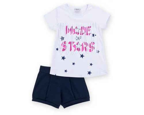 Набір дитячого одягу Breeze футболка із зірочками з шортами (9036-98G-white)