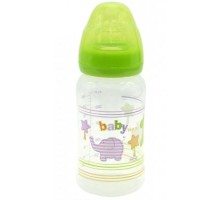 Пляшечка для годування Baby Team з широким горлом 6+, 250 мл (1002_зеленый)