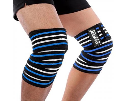 Бинт для спорту Power System Knee Wraps PS-3700 Blue/Black (PS-3700_Blue-Black)