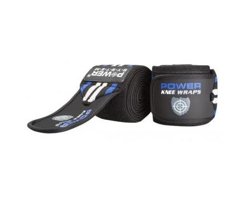 Бинт для спорту Power System Knee Wraps PS-3700 Blue/Black (PS-3700_Blue-Black)