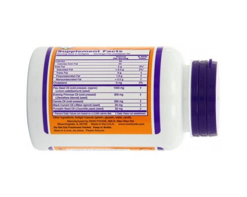 Жирні кислоти Now Foods Омега 3-6-9 1000мг, 100 желатинових капсул (NF1835)