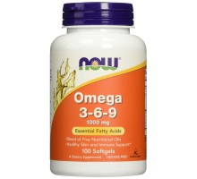 Жирні кислоти Now Foods Омега 3-6-9 1000мг, 100 желатинових капсул (NF1835)