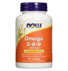 Жирні кислоти Now Foods Омега 3-6-9 1000мг, 100 желатинових капсул (NF1835)