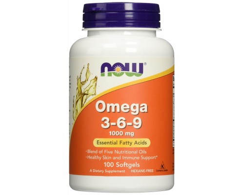 Жирні кислоти Now Foods Омега 3-6-9 1000мг, 100 желатинових капсул (NF1835)