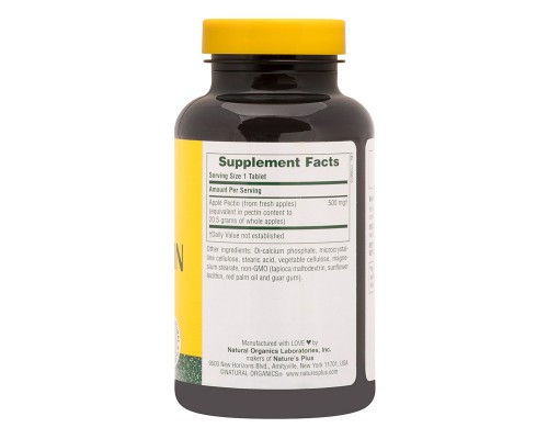 Трави Natures Plus Яблучний Пектин, Nature's Plus, 500 мг, 180 Таблеток (NAP-04500)