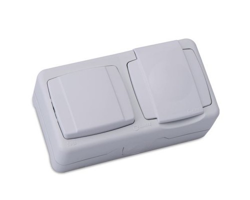 Вимикач MAKEL IP44+розетка з кришкою (37064202)