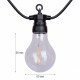 Гірлянда YES! Fun ретро LED вулична 10 ламп, 6 м, IP44, тепло-біла, 8 м (801172)