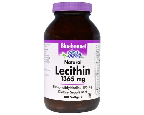 Амінокислота Bluebonnet Nutrition Натуральний Лецитин 1365мг, 180 желатинових капсул (BLB-00926) 