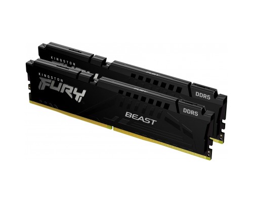 Модуль пам'яті для комп'ютера DDR5 32GB (2x16GB) 4800 MHz Beast Black Kingston Fury (ex.HyperX) (KF548C38BBK2-32)