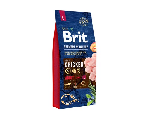 Сухий корм для собак Brit Premium Dog Adult L 15 кг (8595602526468)