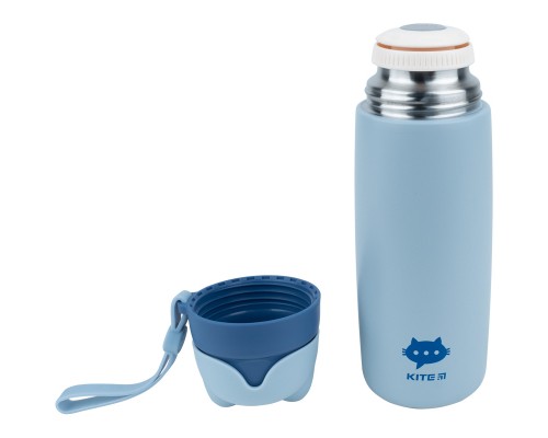 Поїльник-непроливайка Kite термос Сat, блакитний, 350 мл (K21-376-01)