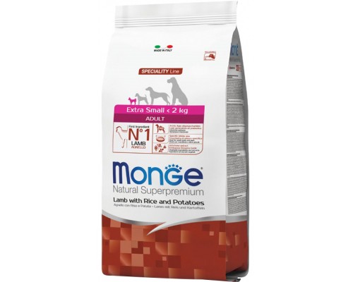 Сухий корм для собак Monge Extra Small Adult зі смаком ягняти 800 г (8009470011471)