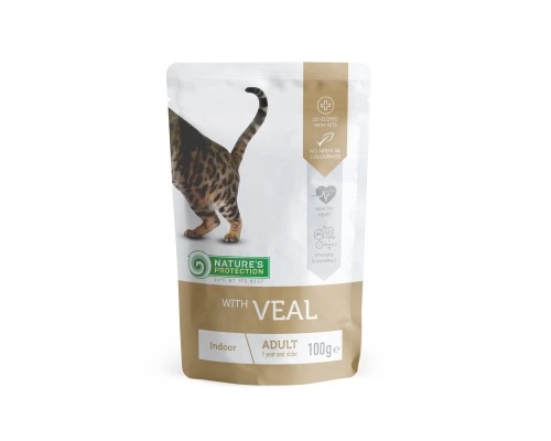 Вологий корм для кішок Nature's Protection Indoor with Veal 100 г (KIK45692)
