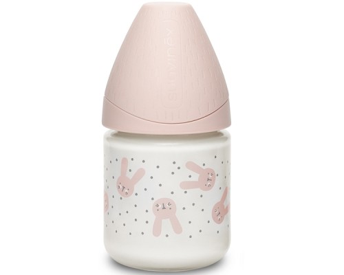 Пляшечка для годування Suavinex Пляшечка скляна, 120 мл, кругла соска повільний потік, 