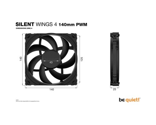 Кулер до корпусу Be quiet! Silent Wings 4 140mm PWM (BL096)