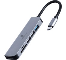 Концентратор Cablexpert USB-C 6-in-1 (hub/HDMI/CR) (A-CM-COMBO6-02)
