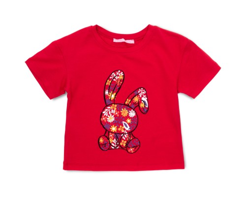 Футболка дитяча First kids із зайчиком (756-116G-red) Футболка дитяча First kids із зайчиком (756-116G-red)