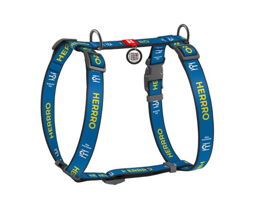 Шлея для собак WAUDOG Nylon з QR паспортом анатомічна H-подібна 