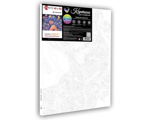Картина по номерам Santi Космічна дівчина 40*50 см неонові фарби (954518)
