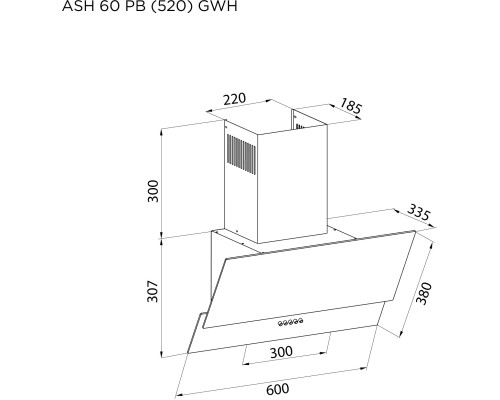 Витяжка кухонна Pyramida ASH 60 PB (520) GWH